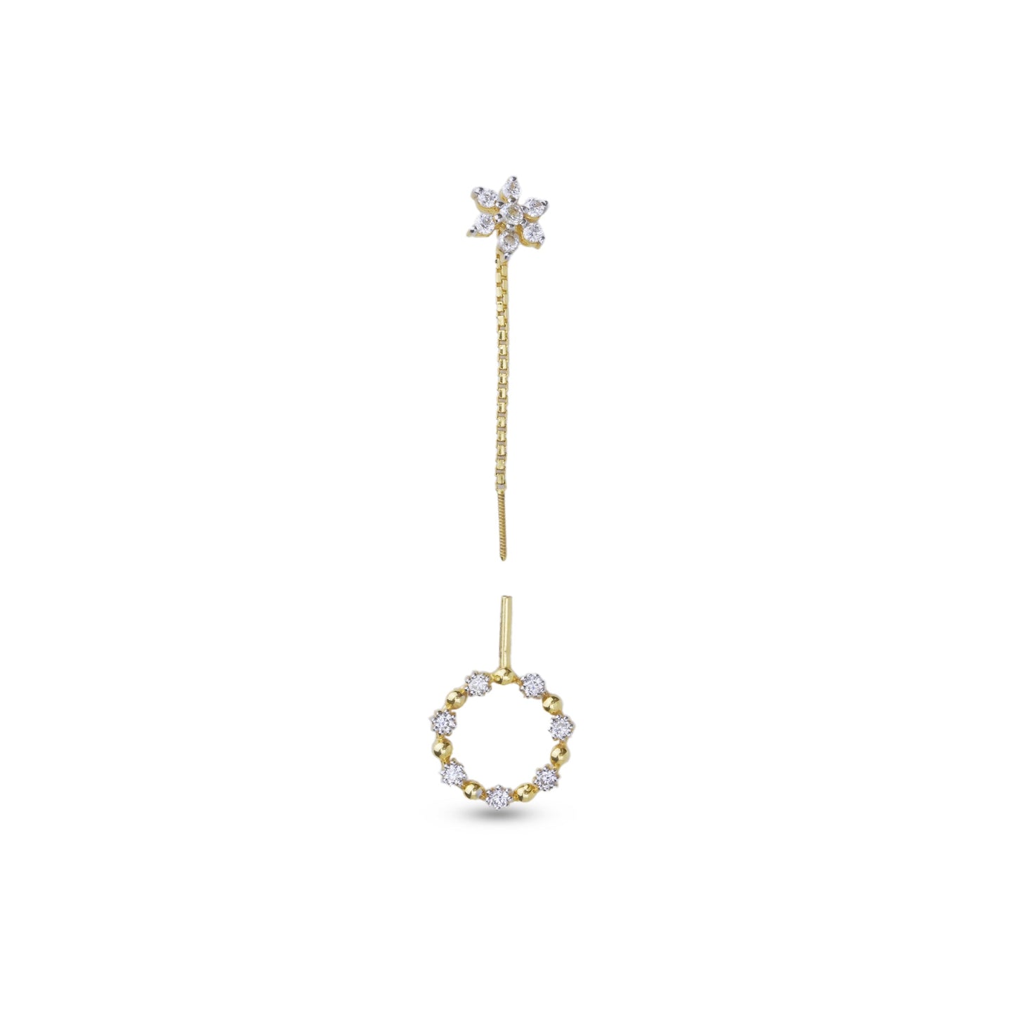 Floral Suidhaga Gold Earrings – Graceful Festive Jewellery (1/53531)