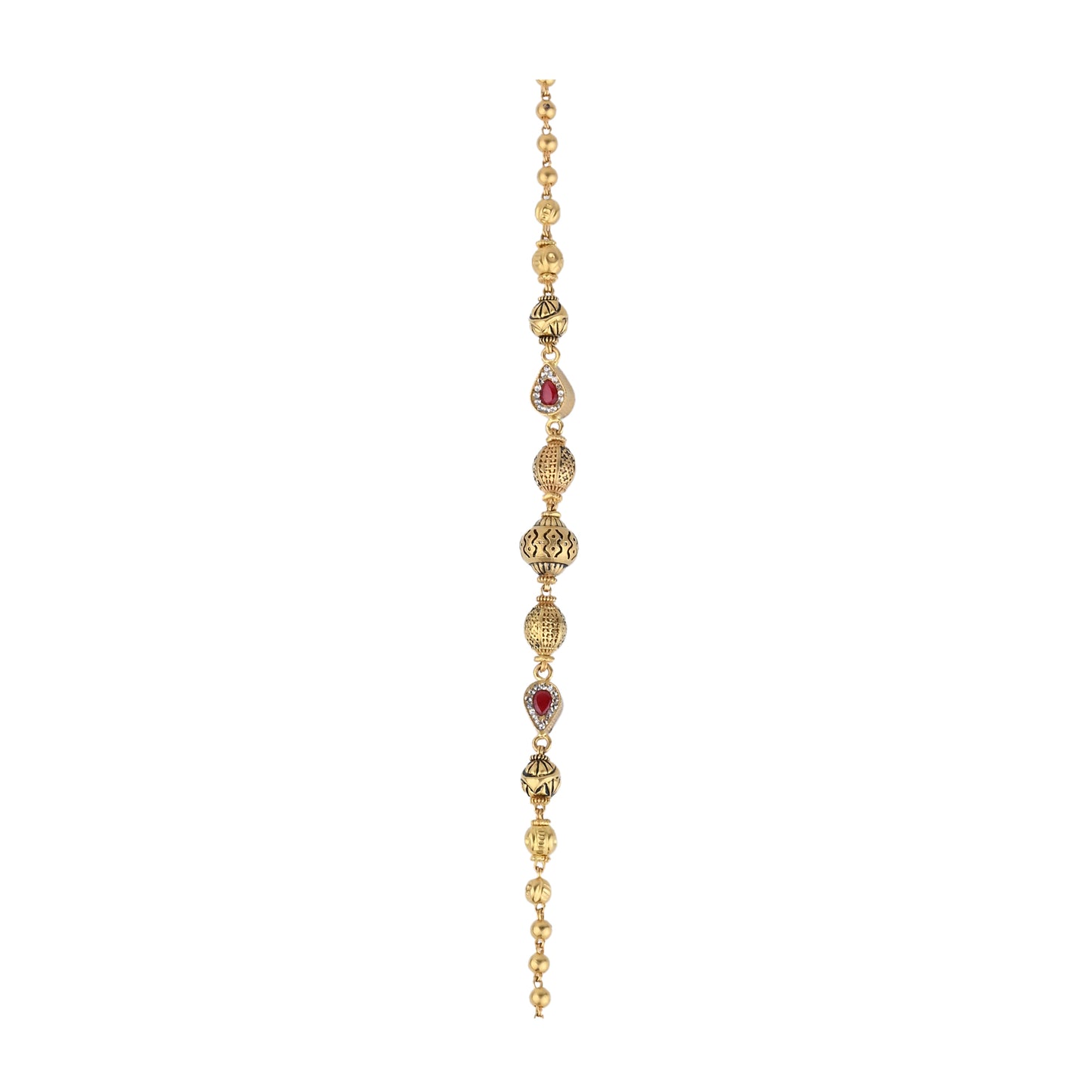 Antique Ruby Gold Bracelet – Traditionally Engraved (AY_BR1)