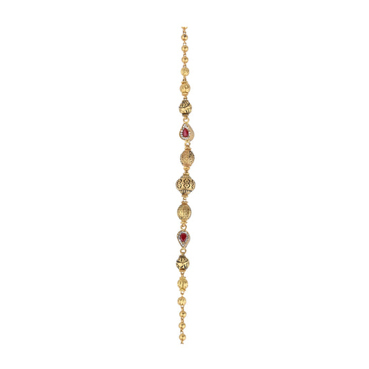 Antique Ruby Gold Bracelet – Traditionally Engraved (AY_BR1)