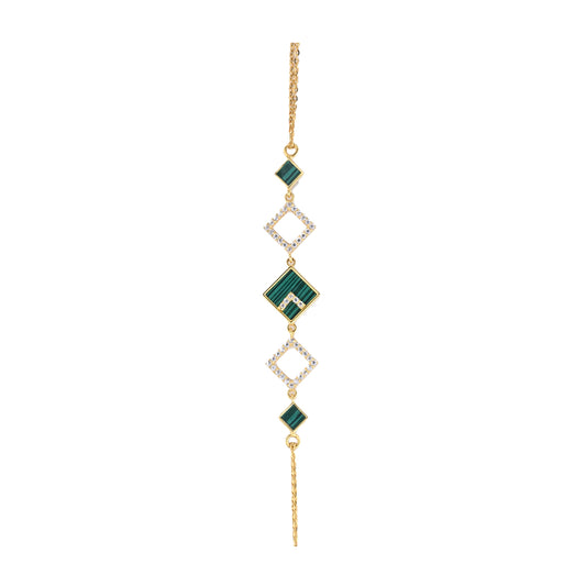 Gradient Emerald Geometric Gold Bracelet – Modern & Classic (N_MB1)