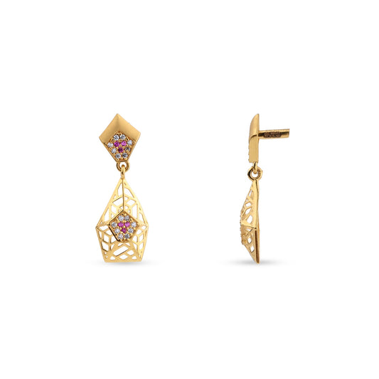Classic Gold-Tone Round Stud Earrings (VA_ER1 )