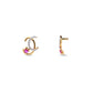 Crescent Moon Gold Necklace with Ruby Heart & Diamond Accents – Celestial Charm Pendant (1/52855)