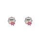 Honeycomb Floral Gold Necklace with Diamonds & Rubies – Modern Geometric Pendant (1/52909)