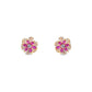 Floral Gold Necklace with Ruby & Diamond Accents – Dazzling Blossom Pendant (1/52922)