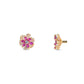 Floral Gold Necklace with Ruby & Diamond Accents – Dazzling Blossom Pendant (1/52922)