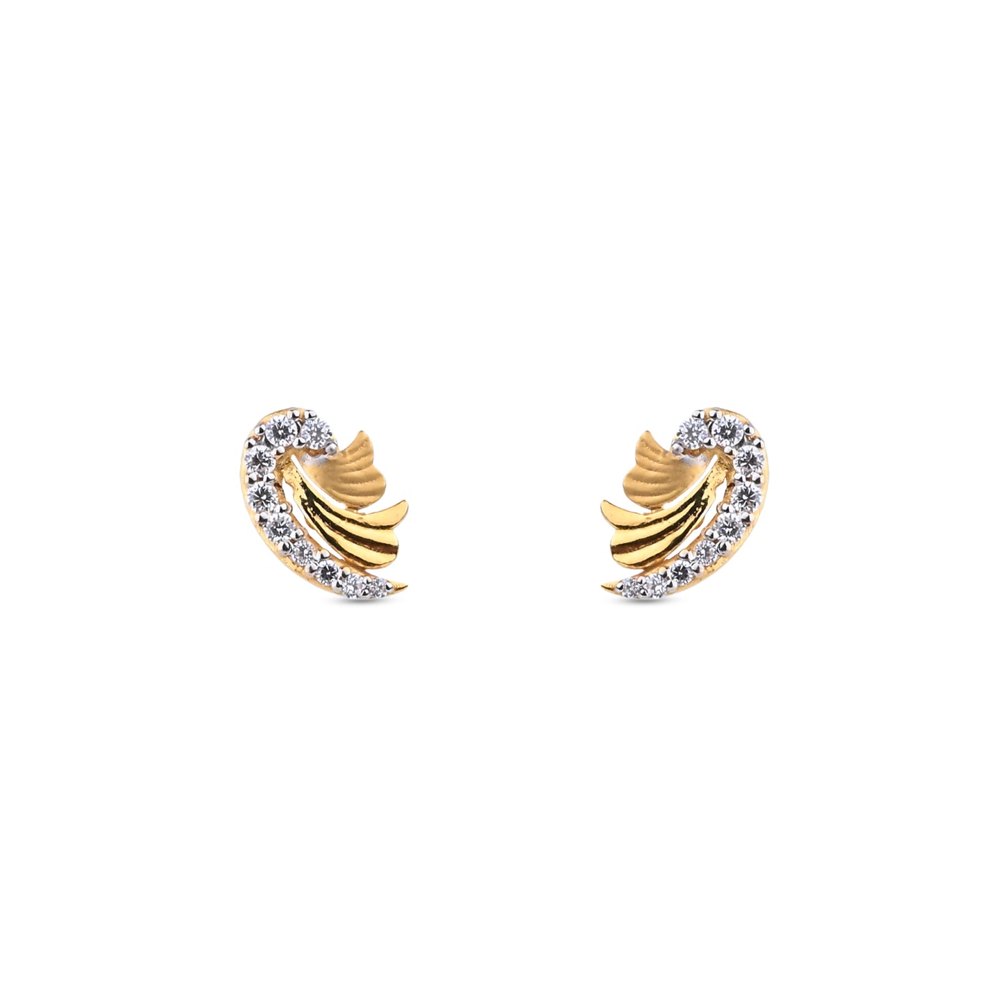 Modern Gold Necklace with Diamond Accents – Swan Pendant (1/52923)