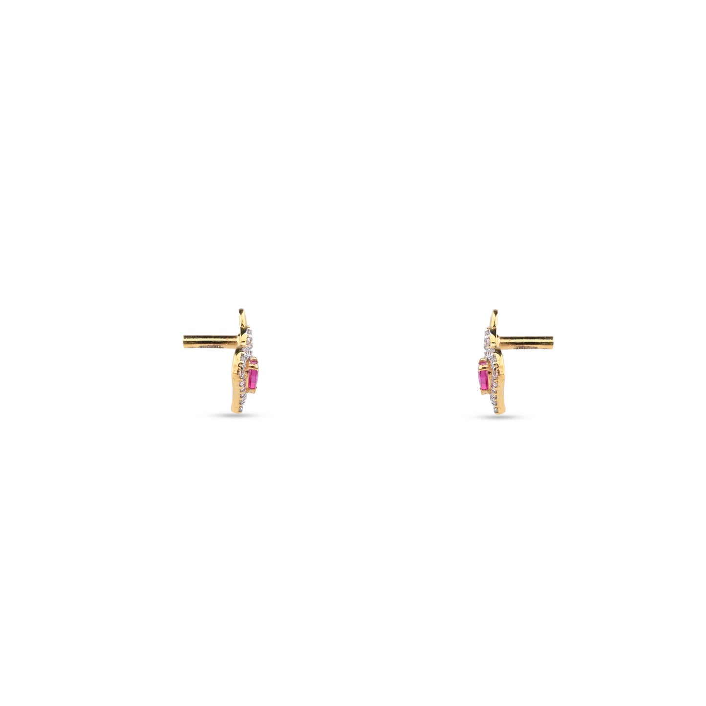 Heart-Shaped Gold Necklace with Ruby & Diamond Accents – Romantic Pendant (1/52926)