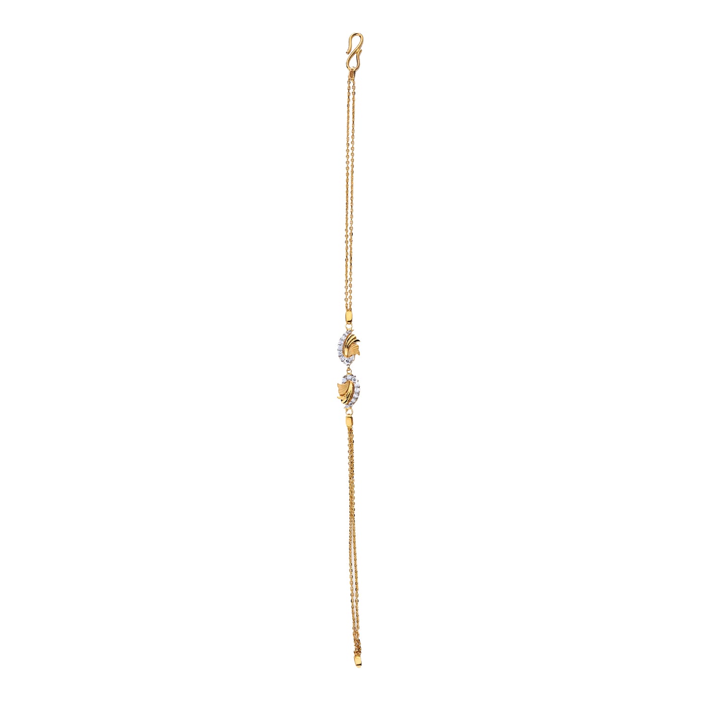 Modern Gold Necklace with Diamond Accents – Swan Pendant (1/52923)