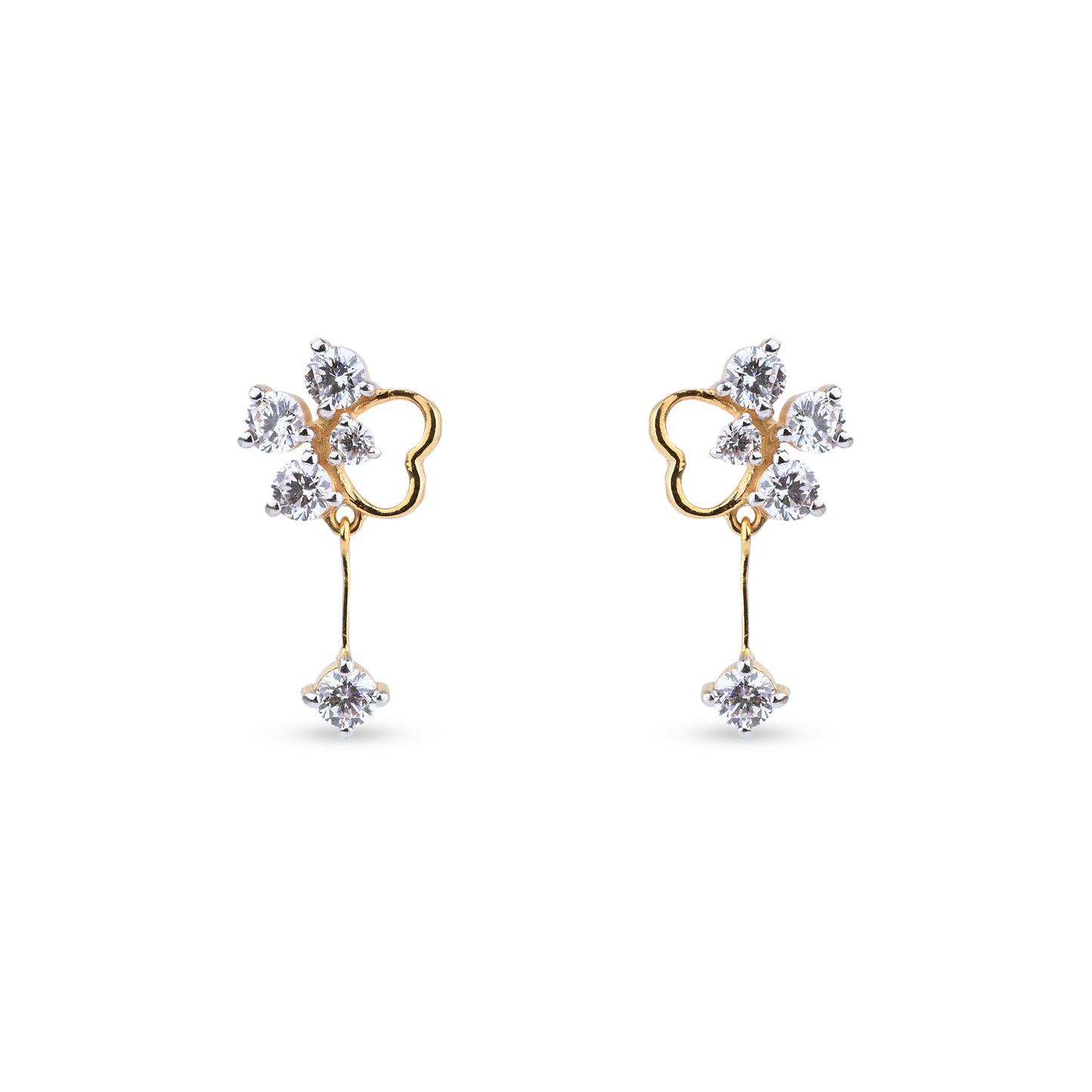 Clover Gold Necklace with Diamond Drops – Elegant Good Luck Pendant (1/52938)
