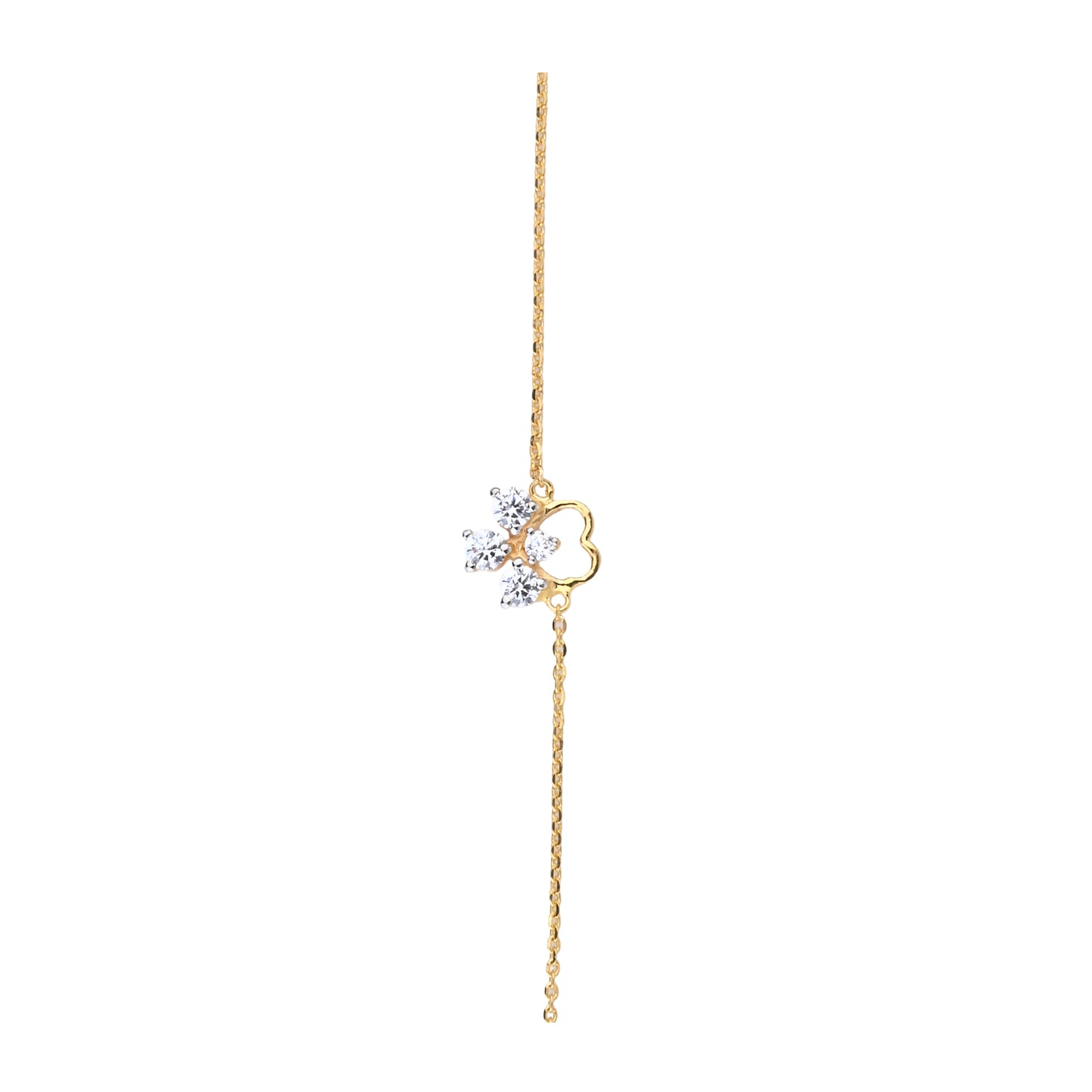 Clover Gold Necklace with Diamond Drops – Elegant Good Luck Pendant (1/52938)