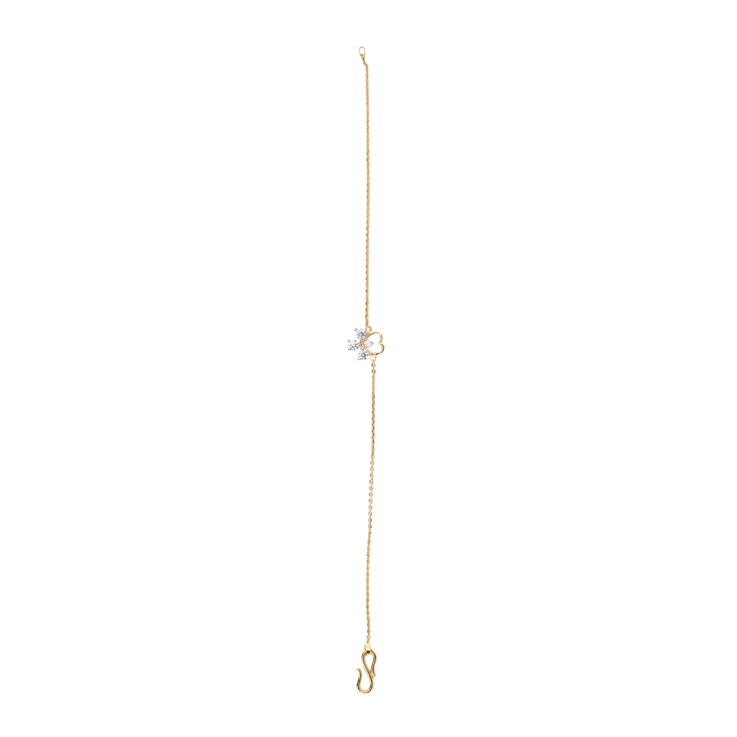 Clover Gold Necklace with Diamond Drops – Elegant Good Luck Pendant (1/52938)