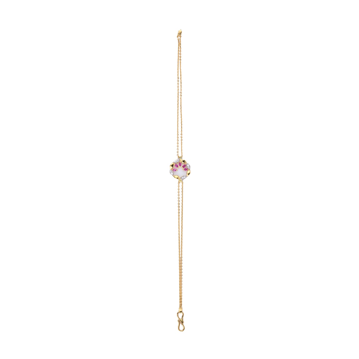 Circle Gold Necklace with Ruby & Diamond Accents – Wreath Pendant (1/52940)