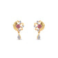 Abstract Floral Gold Necklace with Ruby & Diamond Accents – Artistic Pendant (1/53604)
