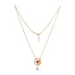Abstract Floral Gold Necklace with Ruby & Diamond Accents – Artistic Pendant (1/53604)