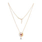 Abstract Floral Gold Necklace with Ruby & Diamond Accents – Artistic Pendant (1/53604)