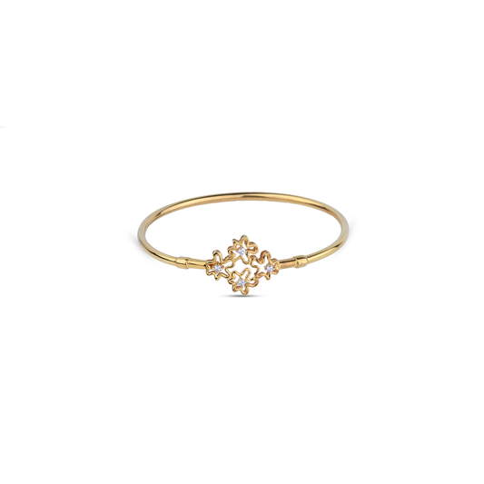 Cluster Gold Bangle with Diamonds Accents (1/54281)