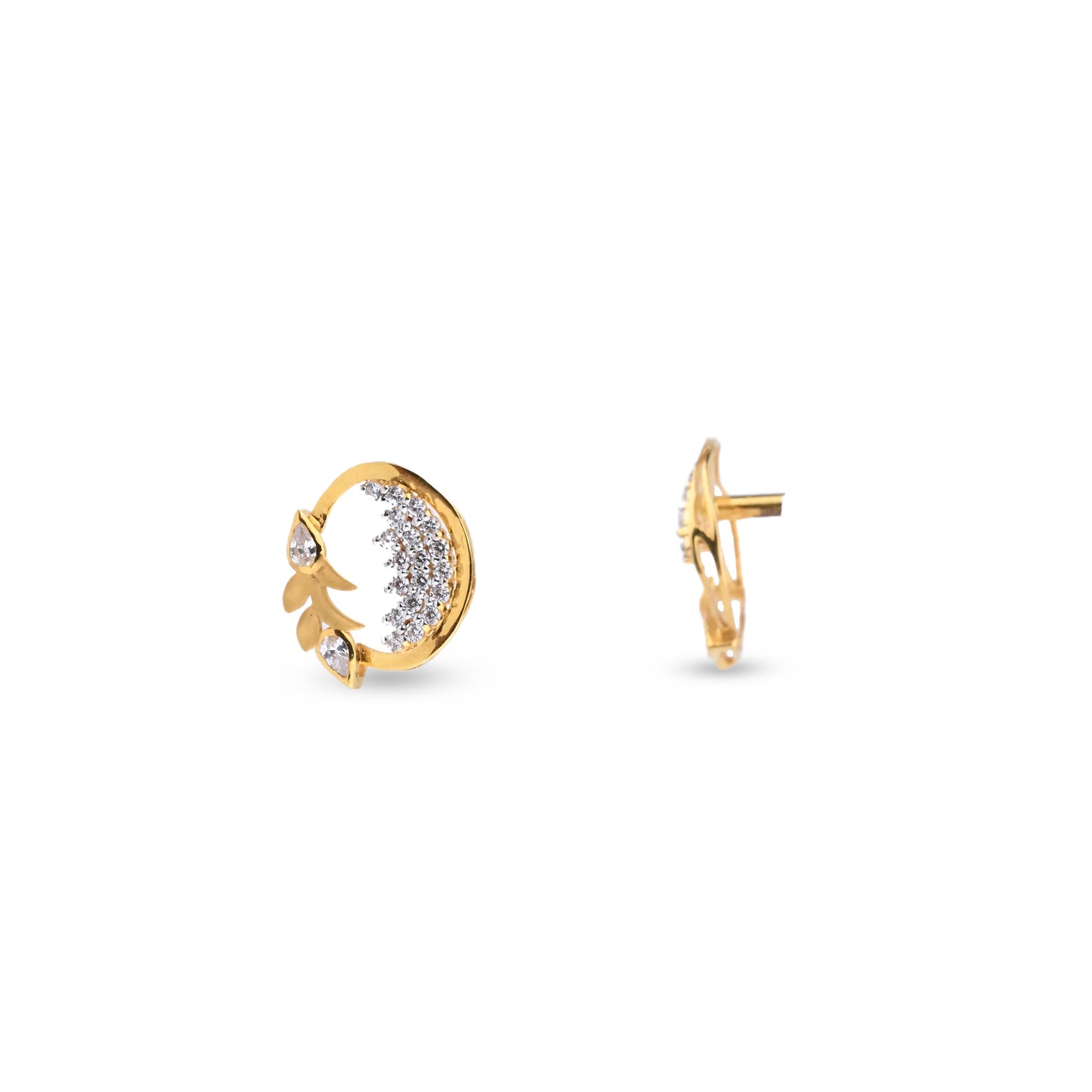 Moon-Inspired Gold Necklace with Pave Diamonds – Elegant Crescent Pendant (1/55785)