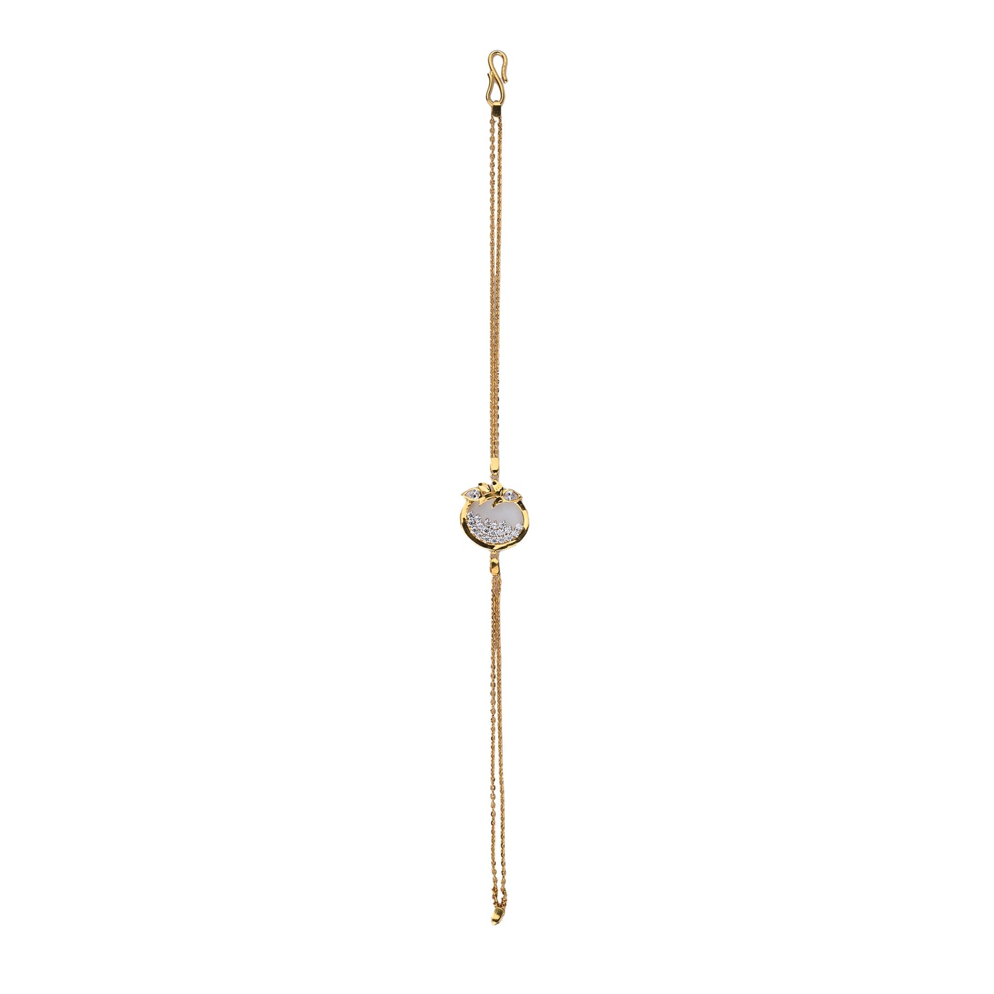 Moon-Inspired Gold Necklace with Pave Diamonds – Elegant Crescent Pendant (1/55785)