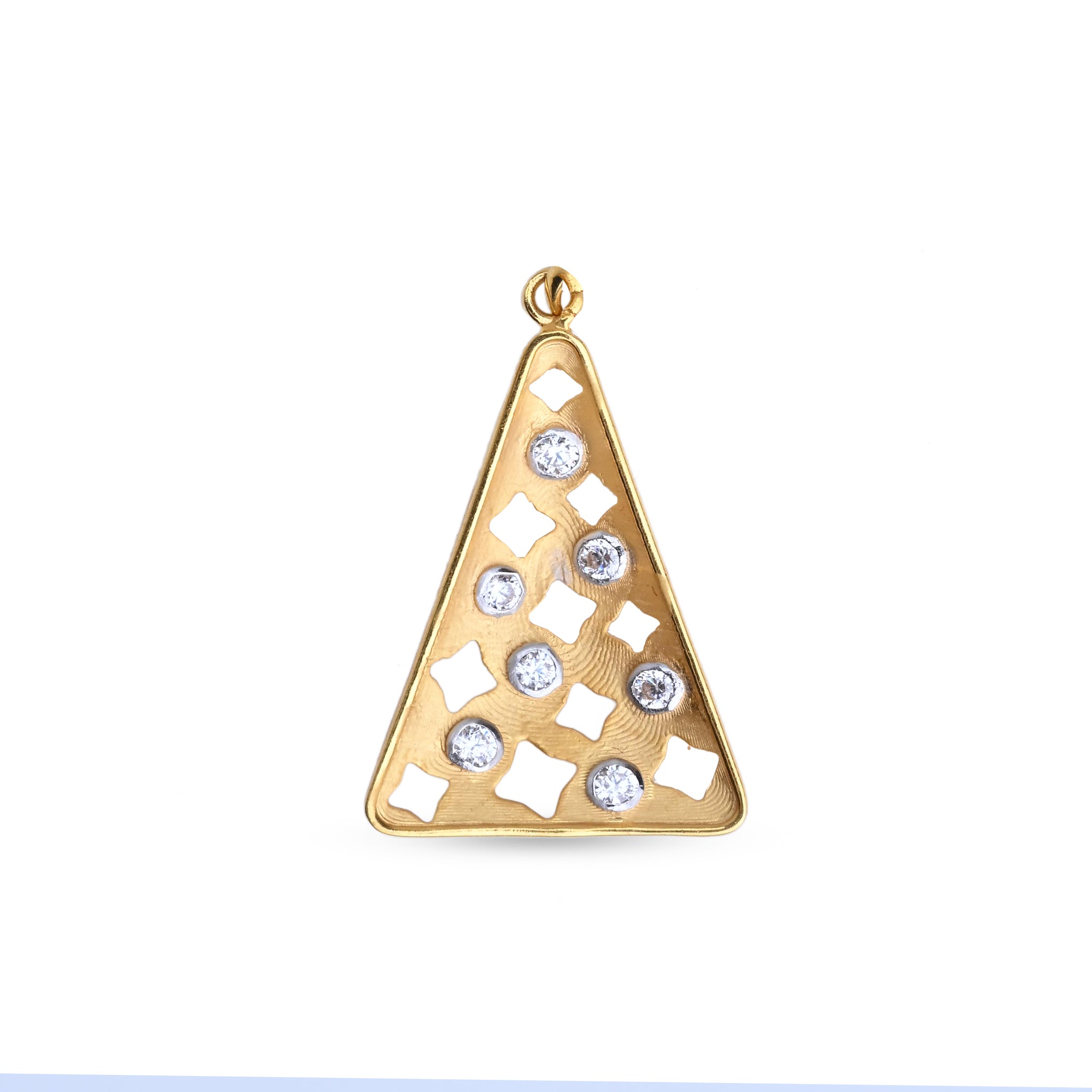 Contemporary Triangle Diamond Gold Pendant – Modern Designer Statement ...
