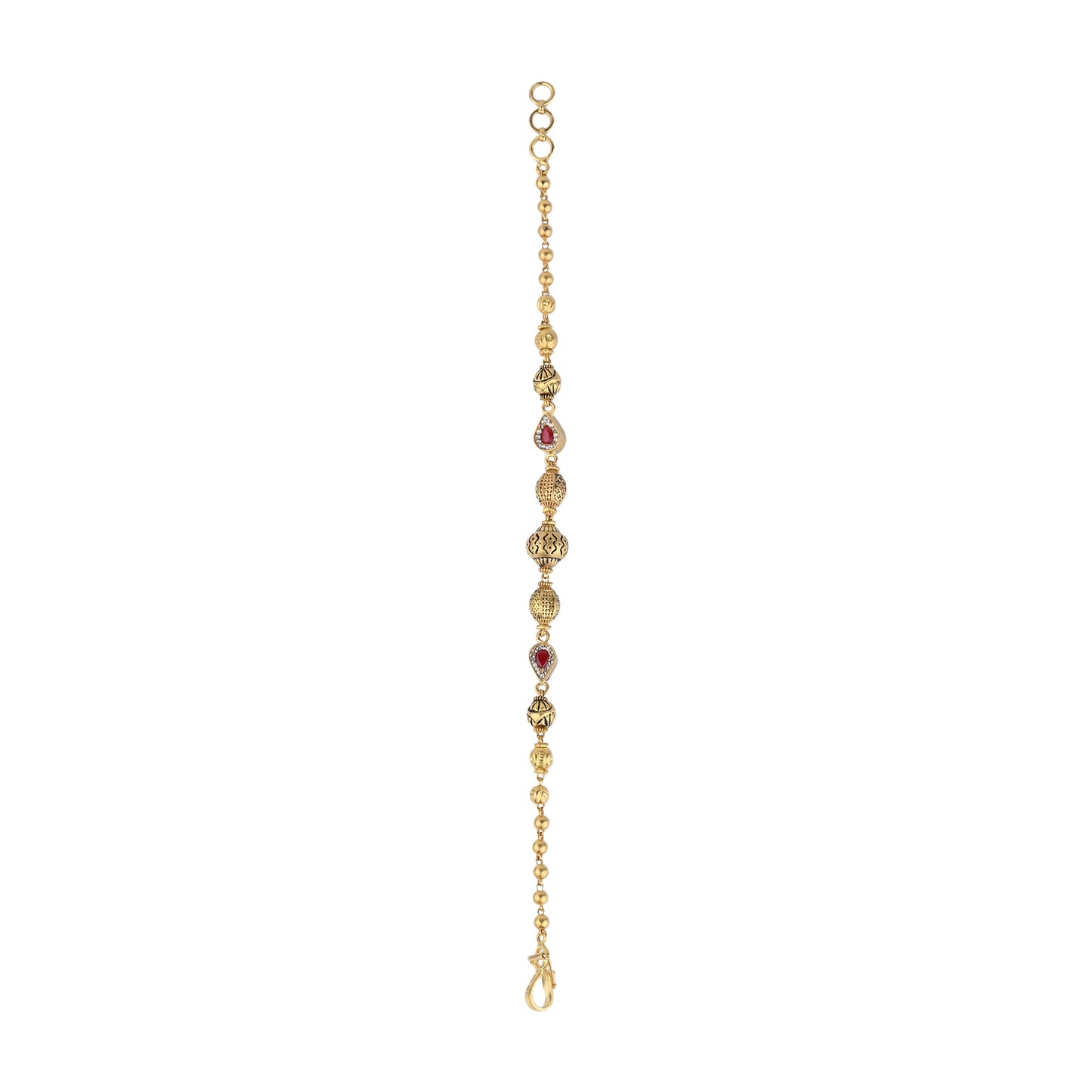 Antique Ruby Gold Bracelet – Traditionally Engraved  (AY_BR1)