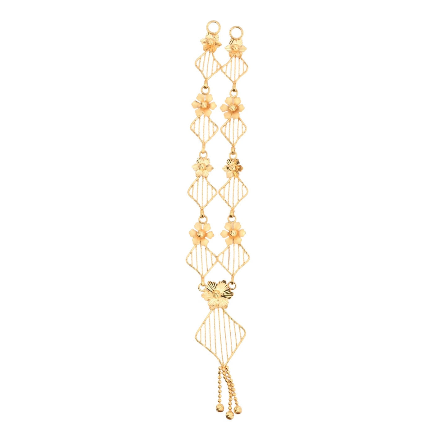 Floral Gold Armlet – Traditional Filigree Design with Blossom Accents (CR_NK6)