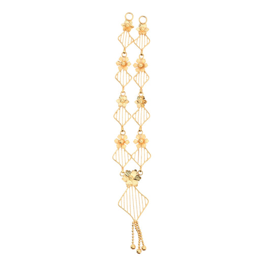 Floral Gold Armlet – Traditional Filigree Design with Blossom Accents (CR_NK6)