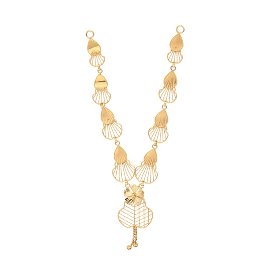 Shell Motif Gold Necklace – Filigree Designer Statement Necklace (CR_NK7)