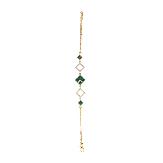 Gradient Emerald Geometric Gold Bracelet – Modern & Classic (N_MB1)